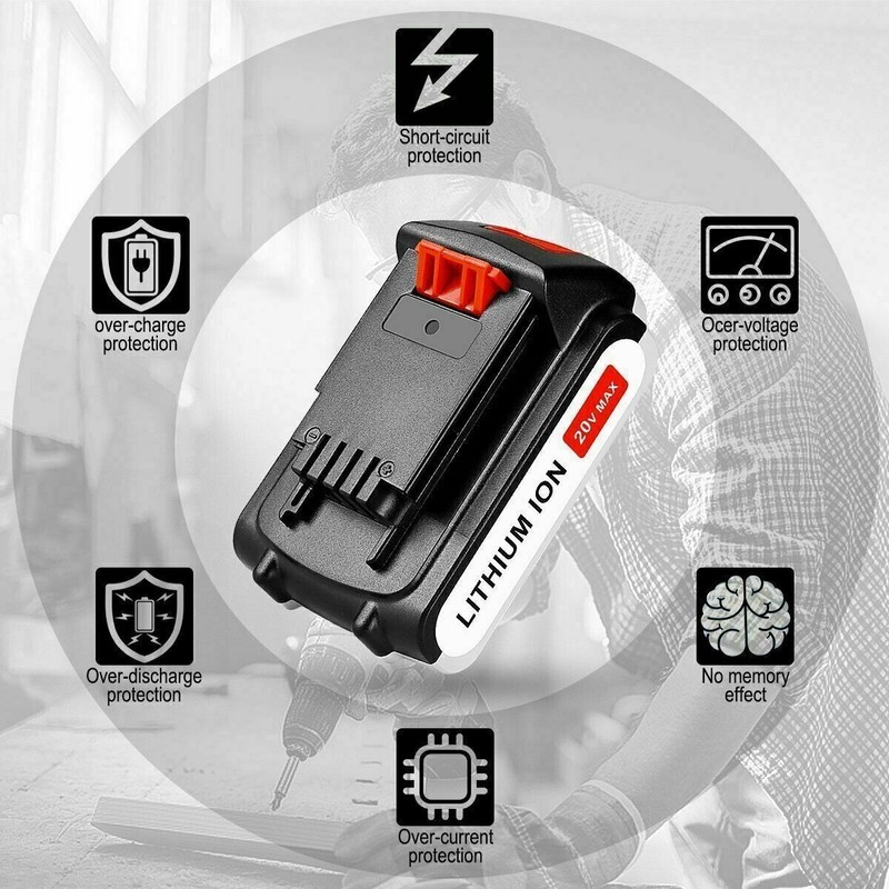 2Pack 20V Battery 2.0Ah replacefor Black Decker 20V Max Lithium Battery LBXR20US gallery
