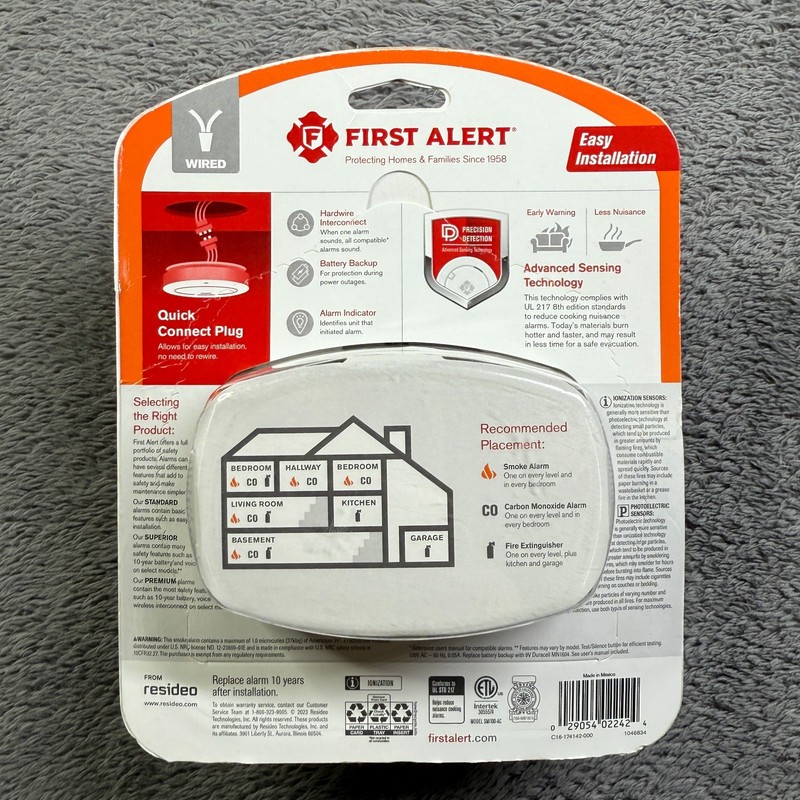 First Alert Hardwired w Battery Back-Up Ionization Interconnected Smoke Detector gallery
