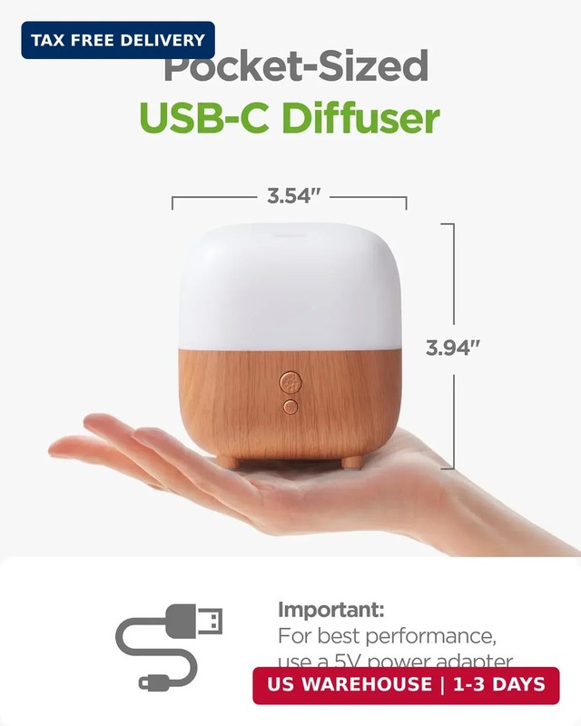 InnoGear 150ml Essential Oil Diffuser, 5-in-1 Diffusers for Home Scent 8 LED Col gallery