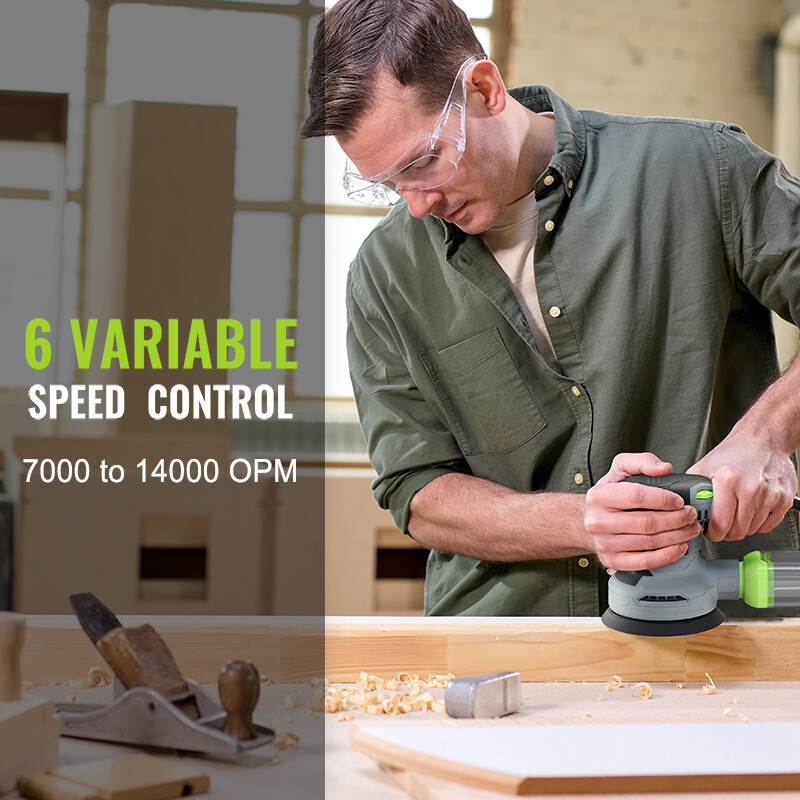 WORKPRO 5-Inch Random Orbit Sander, 6 Variable Speeds 7000 to 14000 RPM gallery