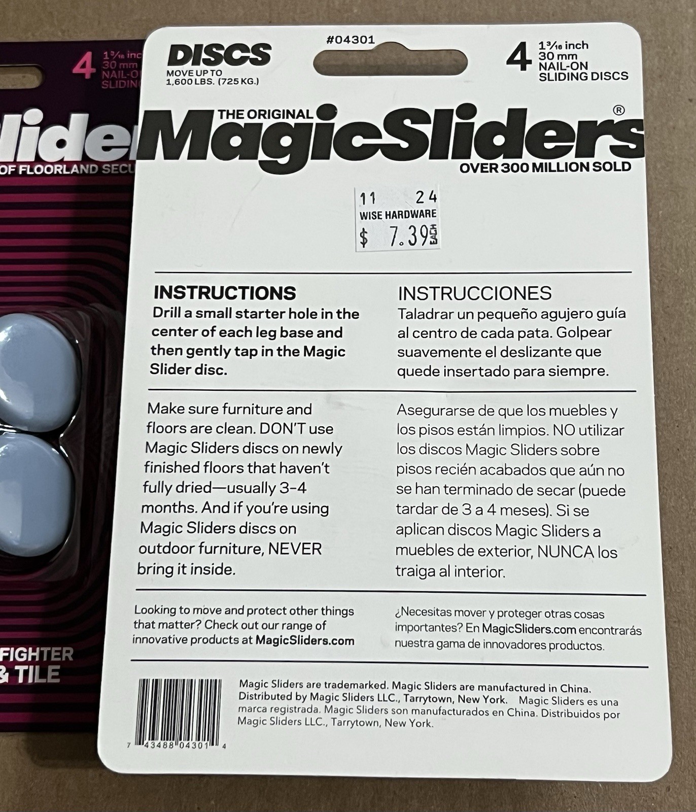 Magic Sliders 04301 1-3/16 In. Round Nail on Furniture Sliding Discs 2-Pack (8) gallery