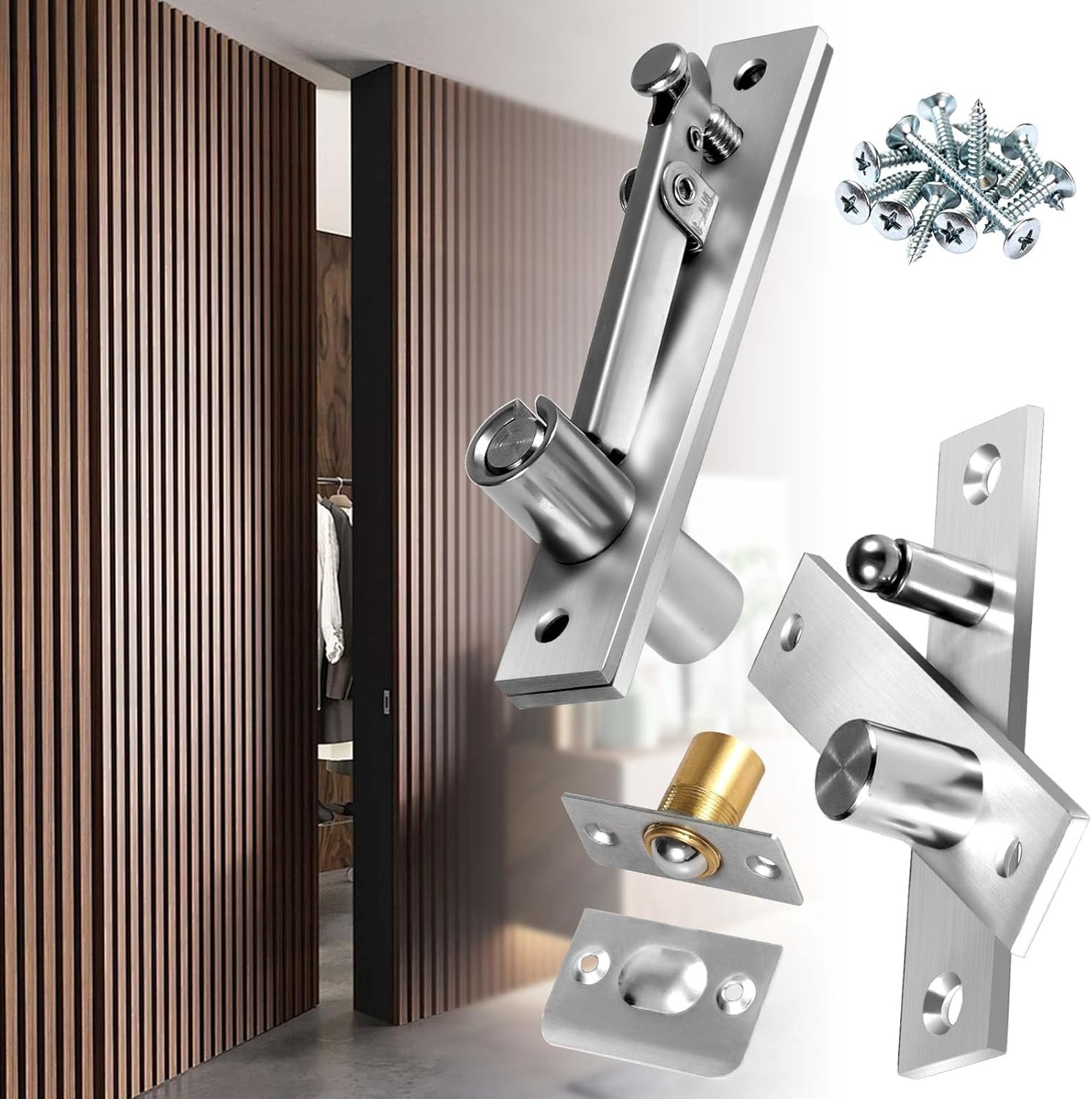 Hidden Door Pivot Hinge Heavy Duty 200 Lb Capacity, Concealed Pivot System for S gallery