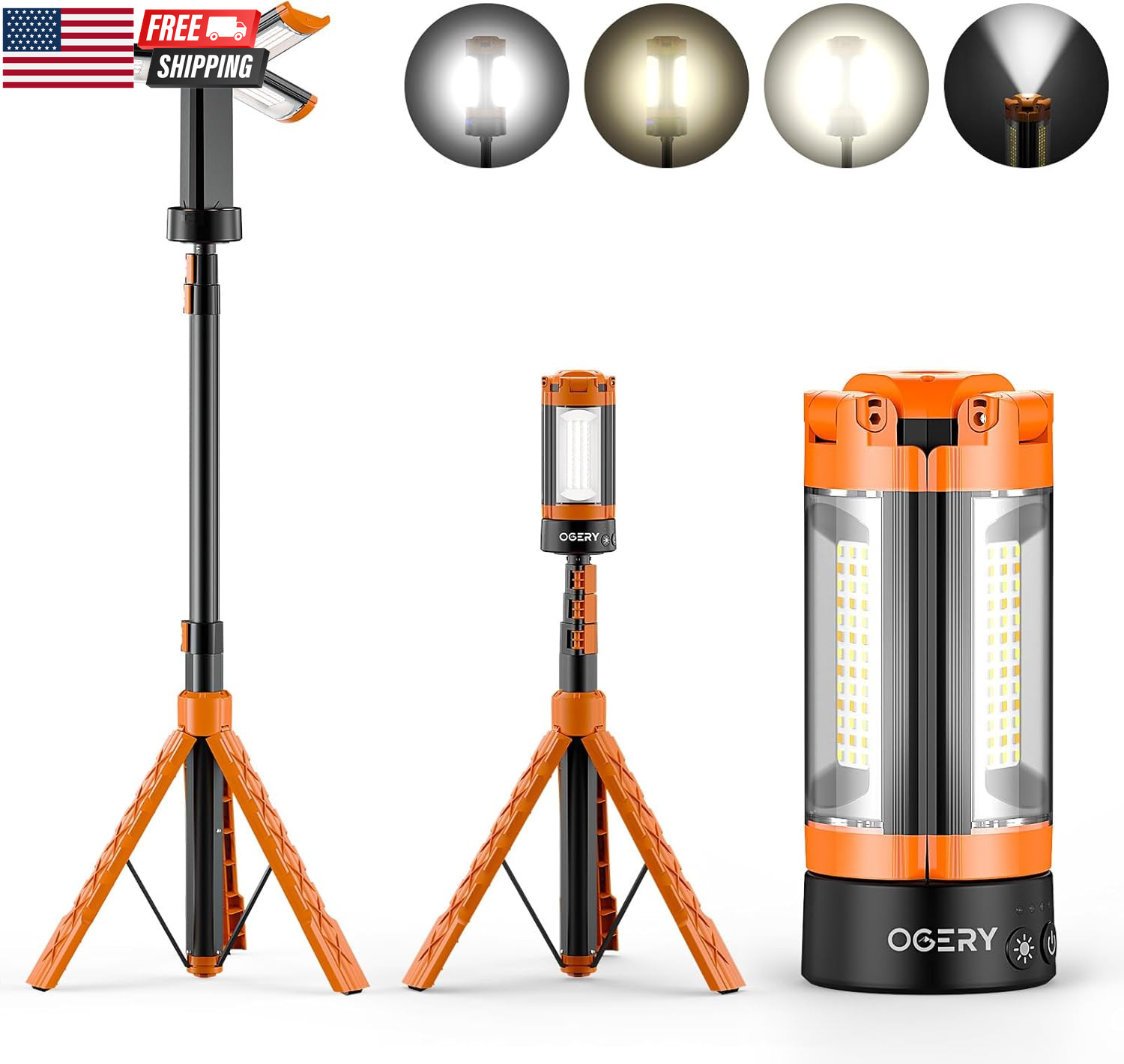 Rechargeable 10000Mah Camping Light with Stand 6.5 Ft Max Height, Cordless Work gallery