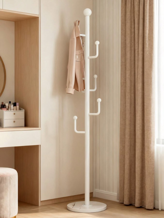 Freestanding Tree Coat Rack with Basket Entryway Clothes Hat Bag Organizer Stand gallery