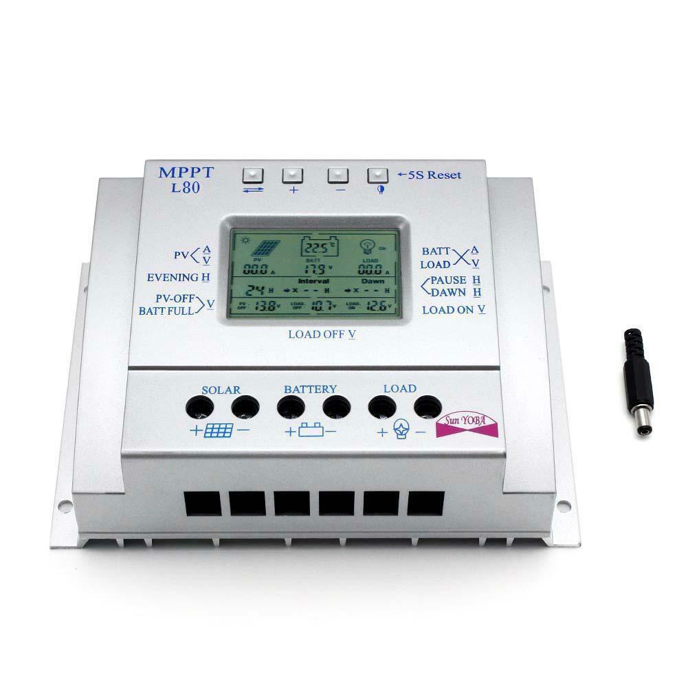 80A 60A MPPT Solar Panel Regulator Charge Controller 12V/24V 1000W/2000W LCD T3 gallery