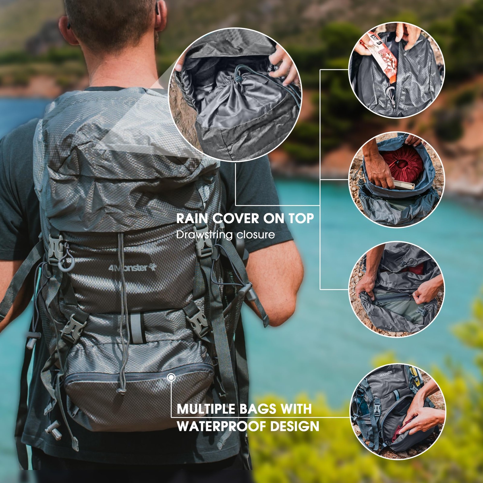 Portable Hiking Backpack,Lightweight Packable Hiking Daypack,Water Resistant ... 4