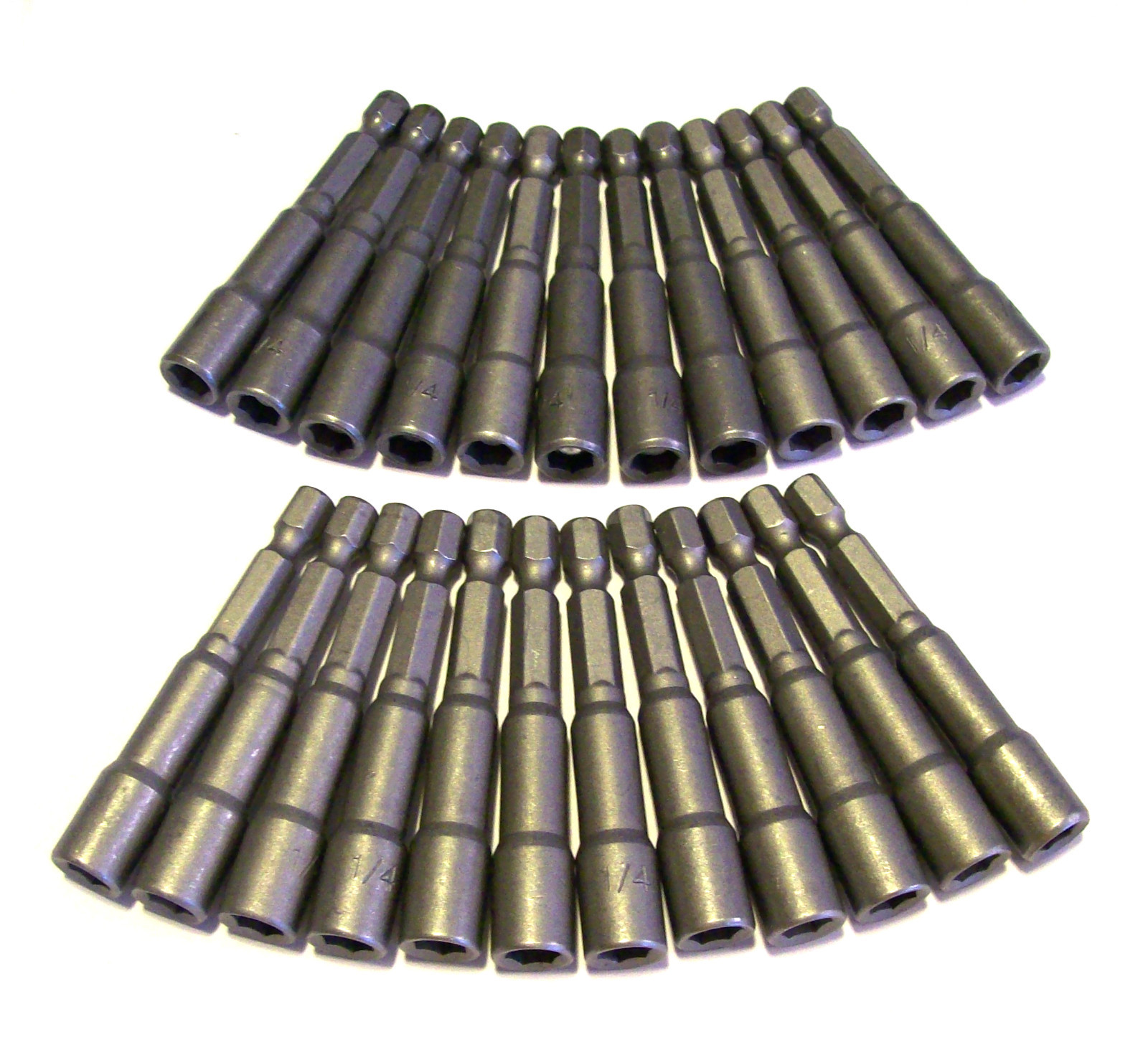 12 GOLIATH INDUSTRIAL 1/4" MAGNETIC NUT SETTERS HEX SHANK MNS14 2-9/16" DRIVER gallery