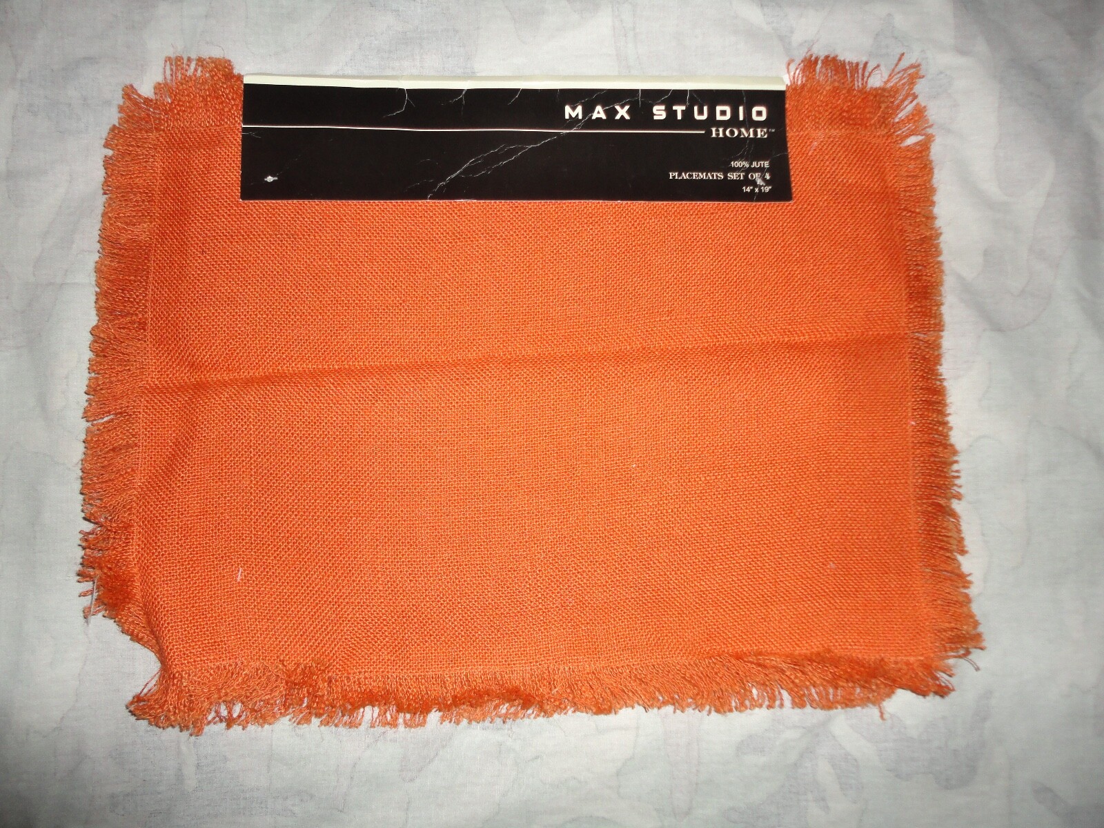 MAX STUDIO JUTE BURLAP BOLD POP ORANGE TROPICAL (4) PLACEMATS 14 X 19 gallery