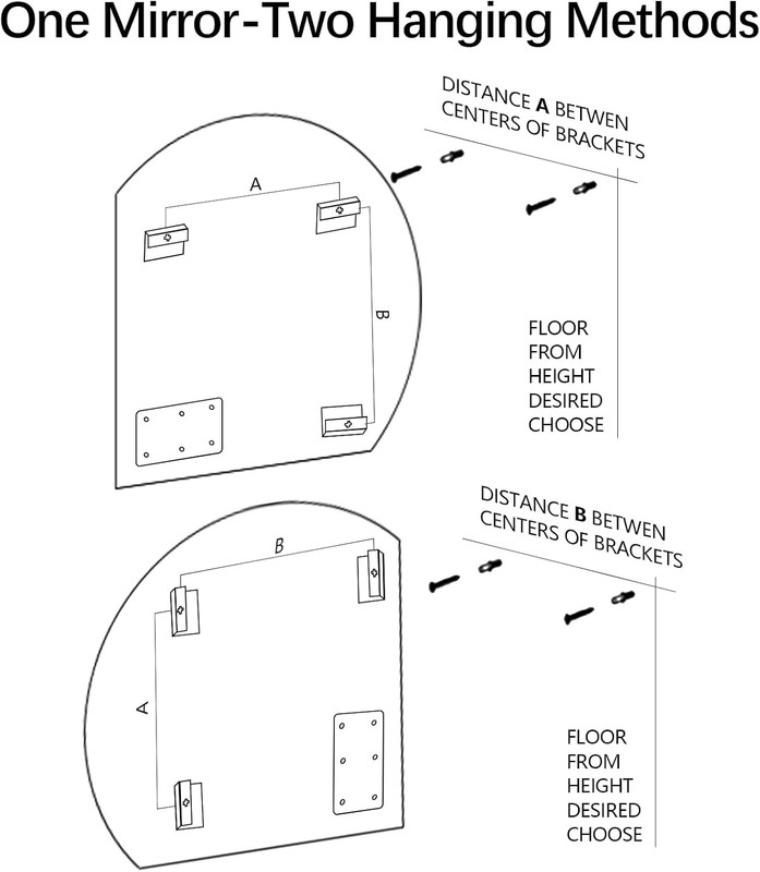 40" LED Half Moon Mirror - Backlit, Anti-Fog, Frameless for Bathroom & Entryway gallery