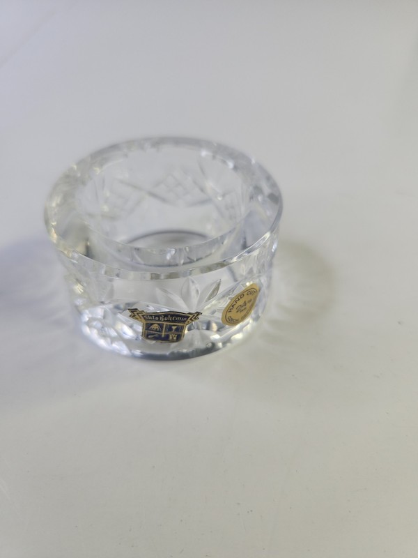 Single Bohemia Crystal Coaster Hand Cut Válec Design Czechia Clear 1" gallery