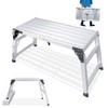 Adjustable Work Platform, (39.4 X 18.5) Portable Folding Aluminum Step Ladder, S gallery