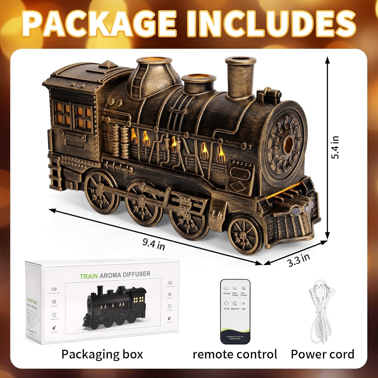 300ml Train Shaped Essential Oil Diffuser with Remote Control and Creative gallery
