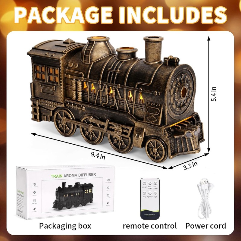 300ml Train Shaped Essential Oil Diffuser with Remote Control and Creative gallery