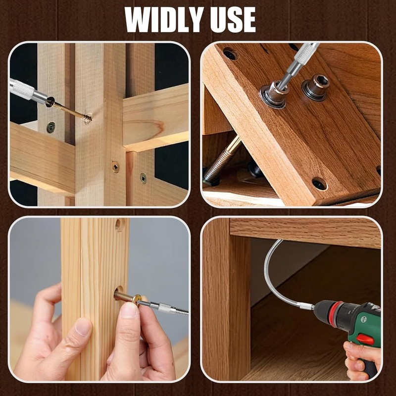 360-Degree Bendable Drill Bit Extensions - 7.9" & 11.8" for Tough Access Tasks gallery