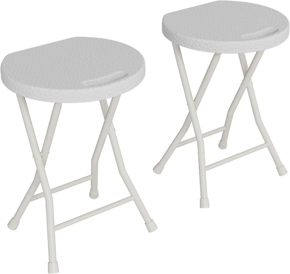2x Portable Folding Stool for Camping, Dorm, Bathroom, Vanity, Picnic & Outdoor