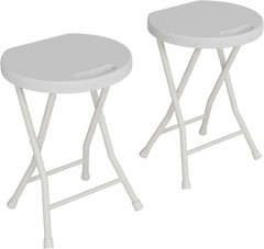 2x Portable Folding Stool for Camping, Dorm, Bathroom, Vanity, Picnic & Outdoor