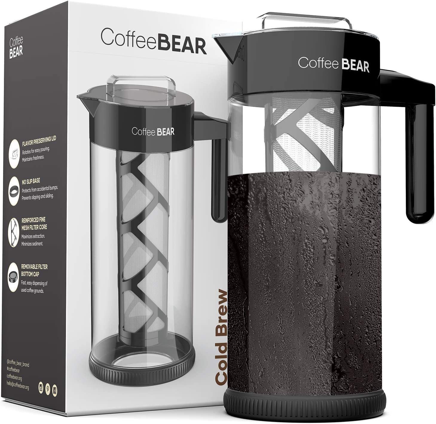 – Cold Brew Coffee Maker and Ice Tea Brewer, Borosilicate Glass Pit gallery
