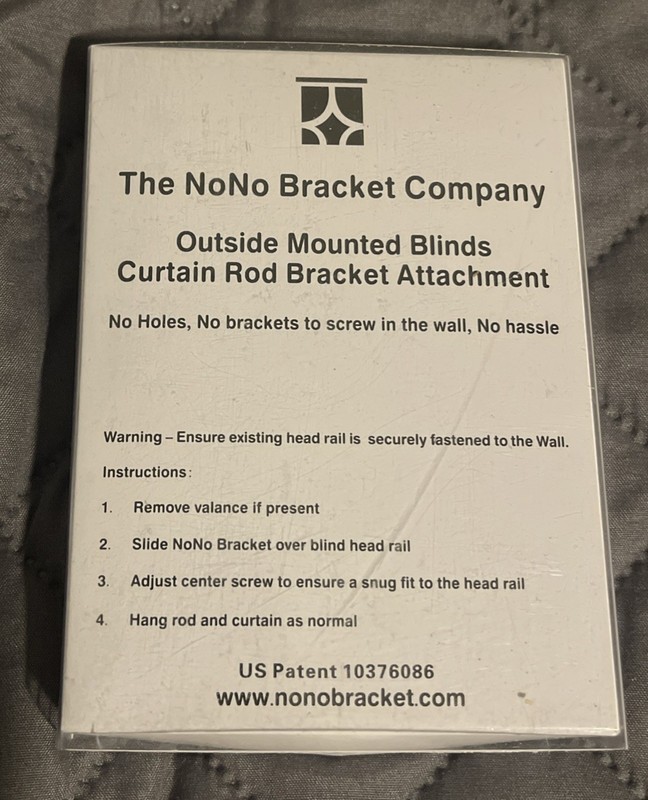 3 (Three) Silver NONO Brackets: Outside Mounted Curtain Rod On Vertical Blinds gallery