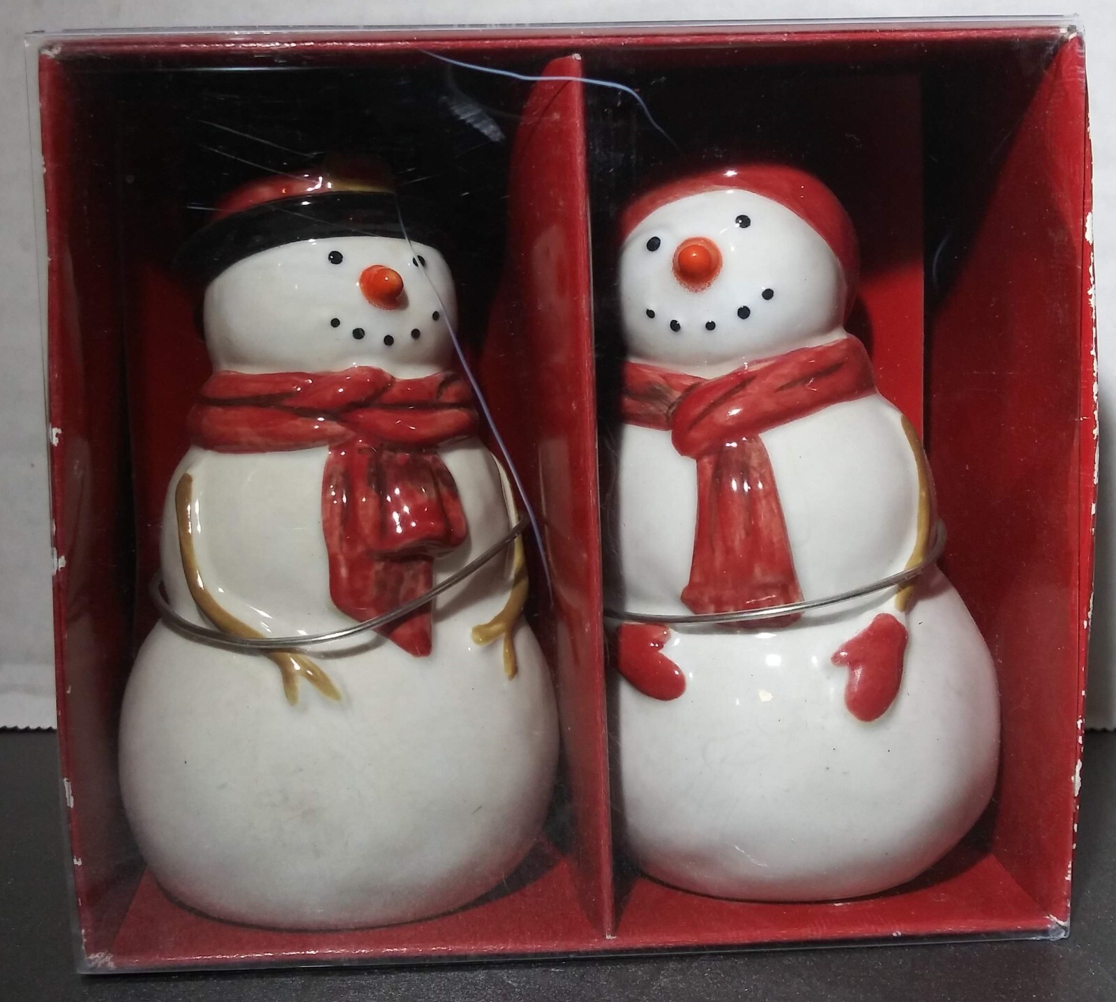 NWT St Nicholas Square YULETIDE Snowman Salt & Pepper Shaker Set Christmas NEW gallery