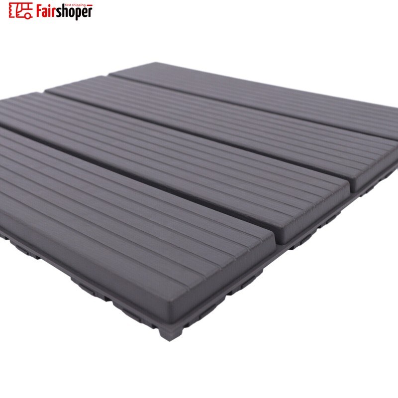 Plastic Composite Patio Deck Tiles 12”x12” Interlocking Decking Tiles gallery