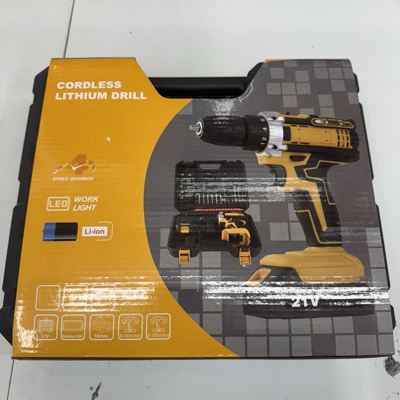 ⚡️Cordless Lithium-Ion Drill/Driver 21V LED Work Light, Carry Case, Bits⚡️ gallery