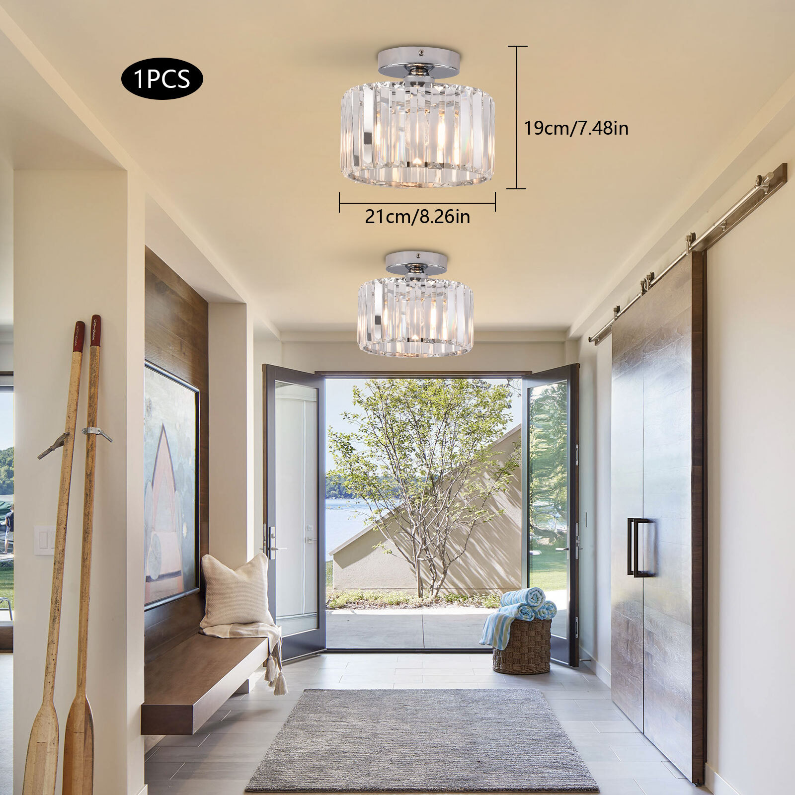 Modern Chandelier Light Crystal Ceiling Light Fixture Flush Mount Ceiling Lamp gallery