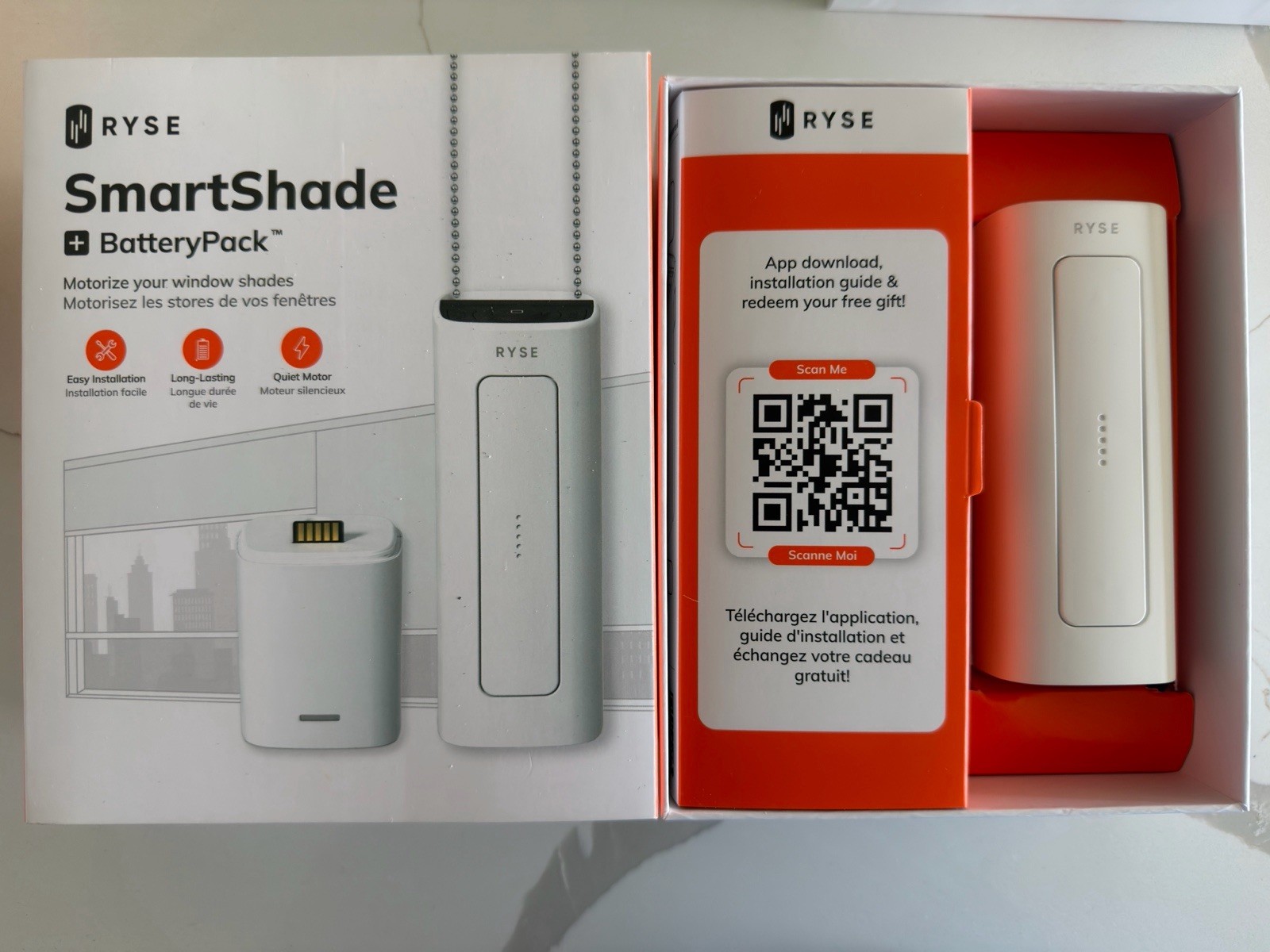 RYSE SmartShade Motorized Roller Shade Controller BatteryPack Smart Home White gallery