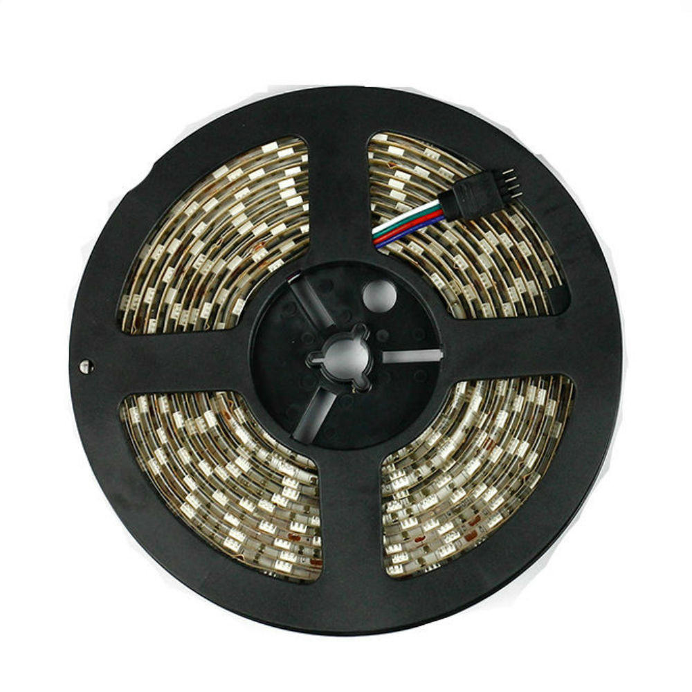 5M 3528 5050 SMD 300LEDs 150LEDs Light Strip Black PCB Waterproof gallery