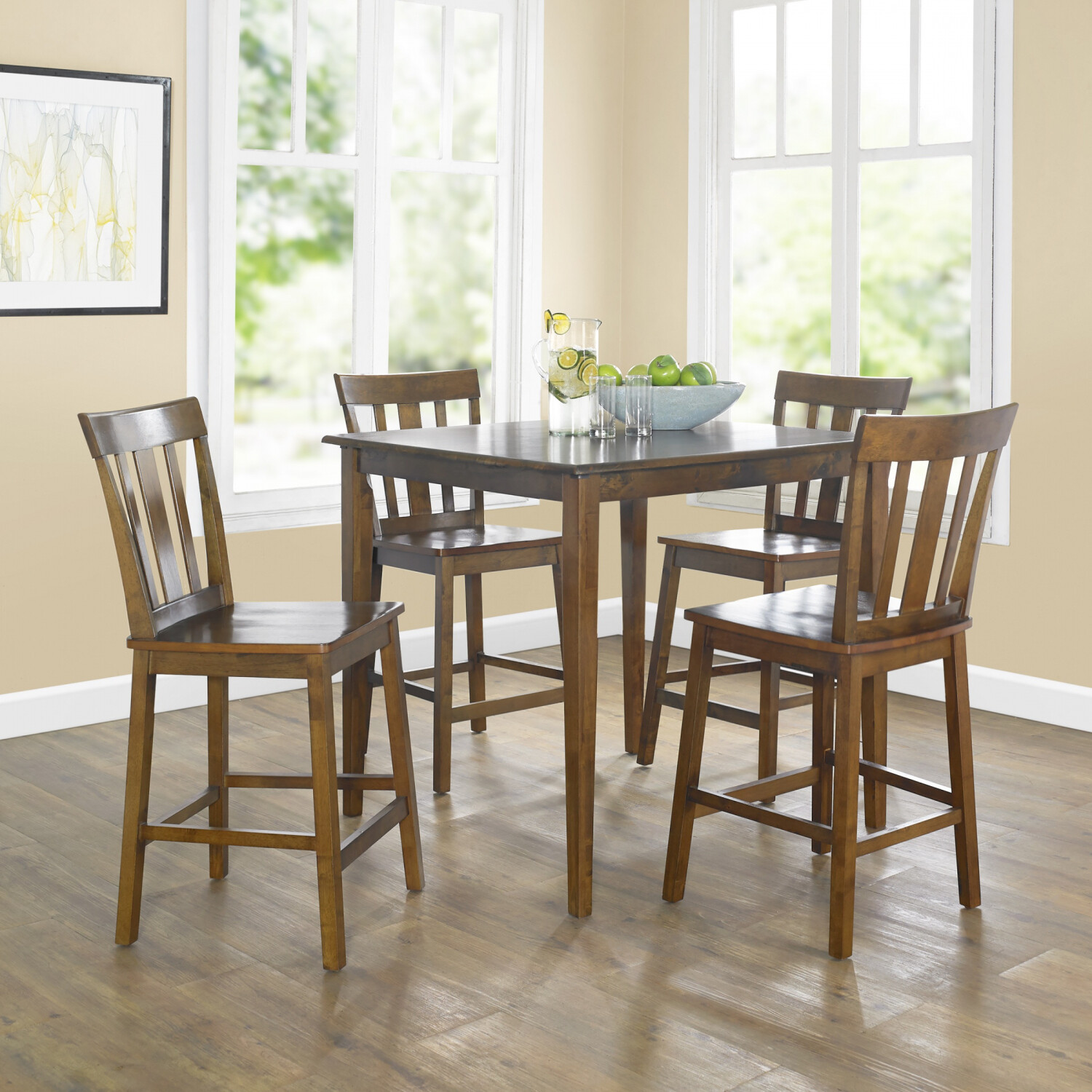 5-Piece Table and Chairs Dining Set Counter-Height Kitchen Nook Breakfast Pub gallery
