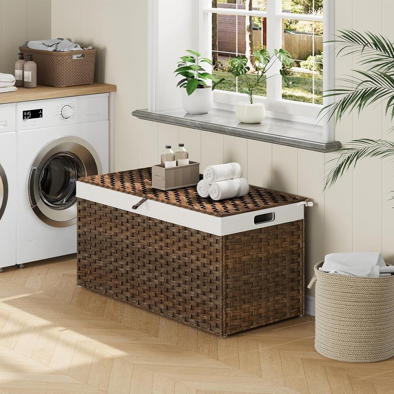 Rectangular Storage Basket: 200L Capacity with Soft Lining & Metal Frame gallery