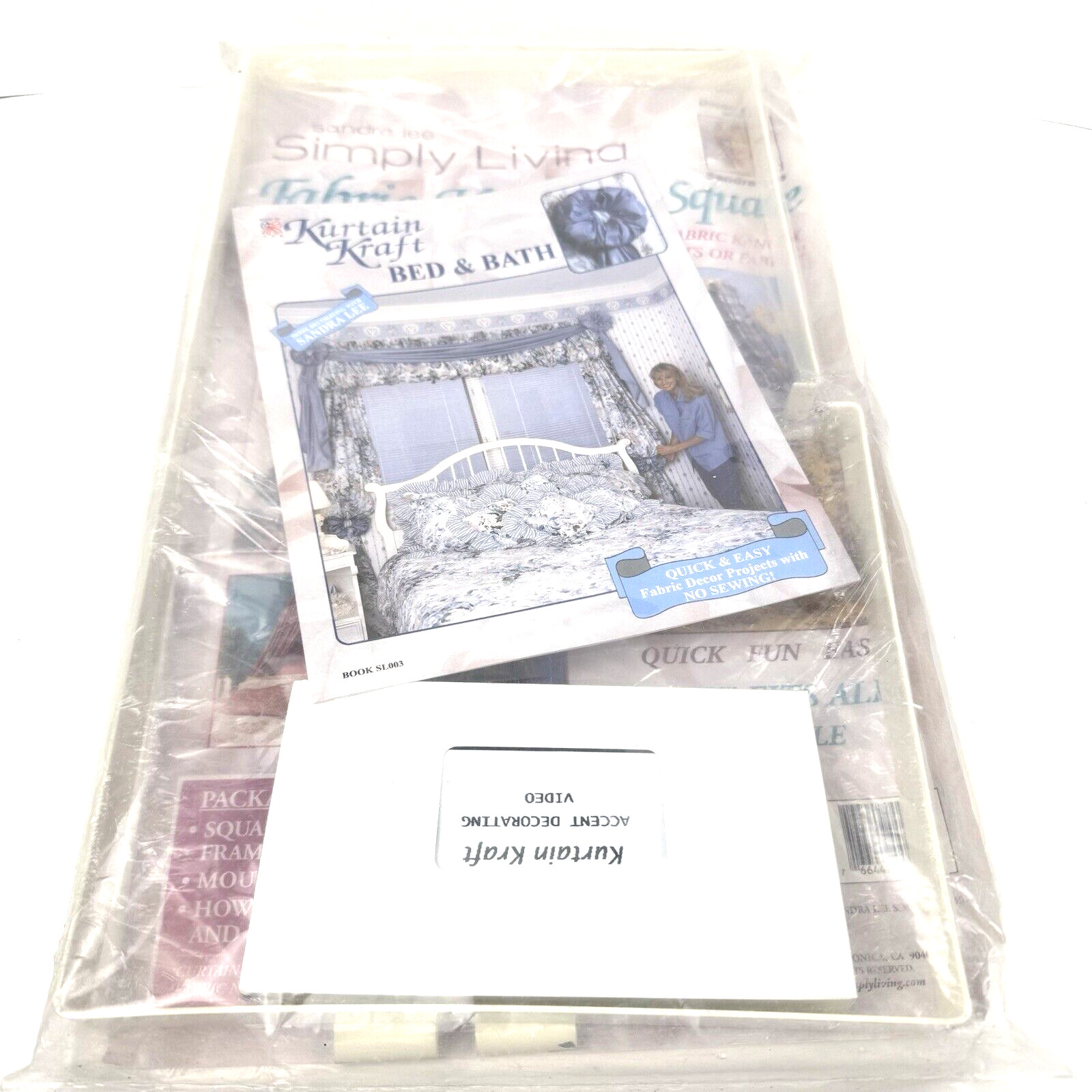 VTG Sandra Lee Simple Living Fabric Canopy Square Curtain Panel Craft No Sew Kit gallery