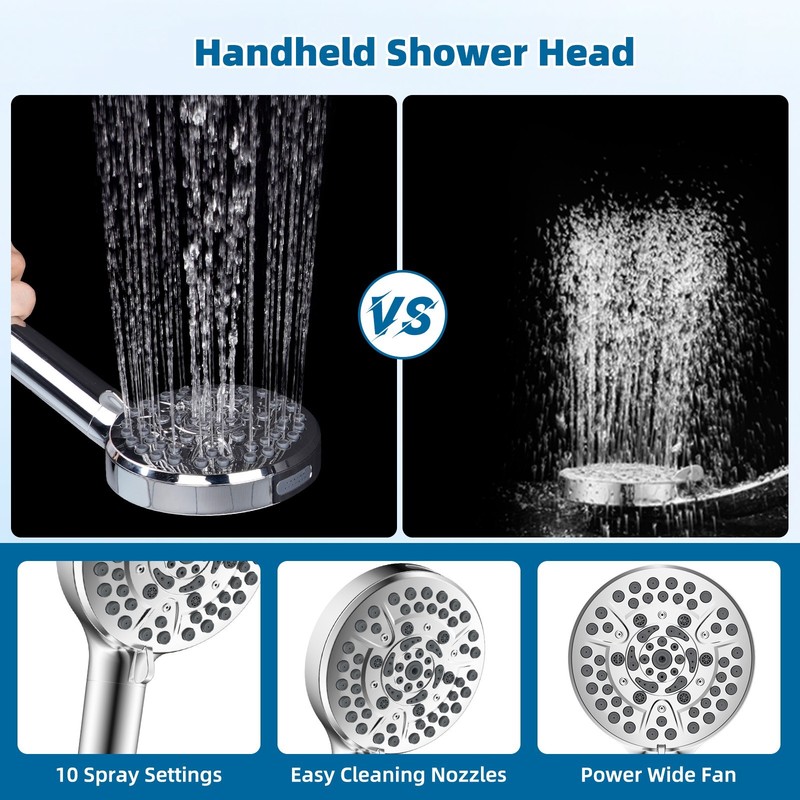 13-Inch High Pressure Shower Head Combo Handheld Spray with Extension Shower Arm gallery