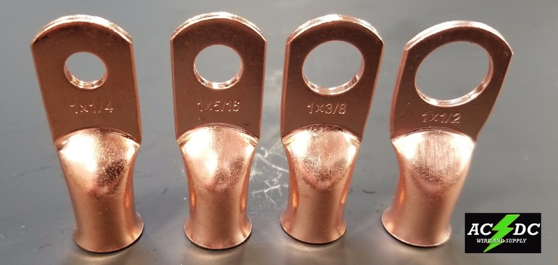 Choose Copper Lug Ring Terminals with Boot Covers & Shrink pick gauge awg size gallery