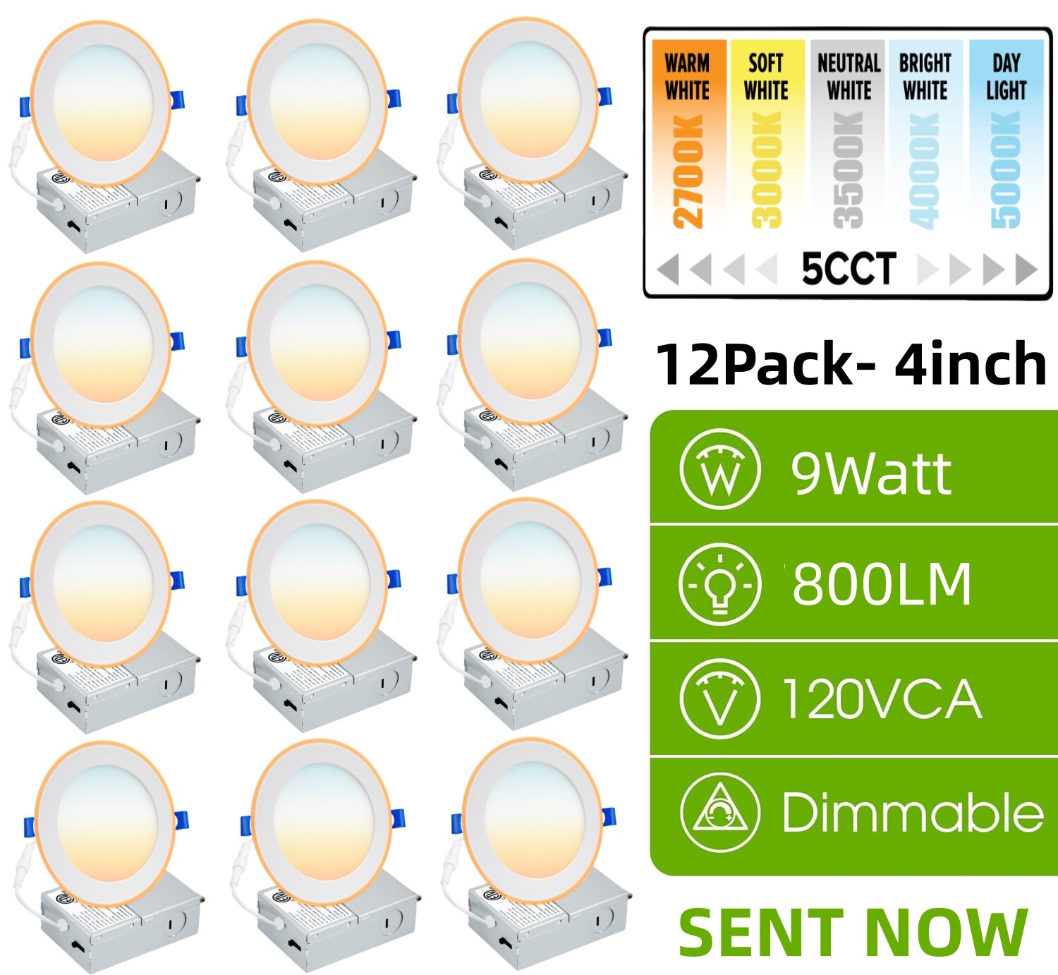 Ultra-Thin LED Recessed Downlight-Canless - Selectable CCT - 27K/30K/35K/40K/50K gallery