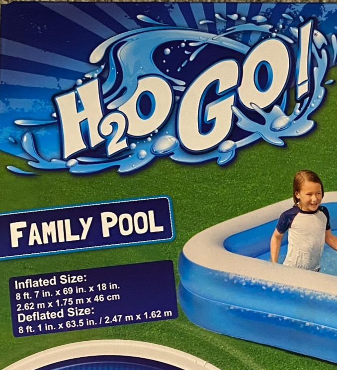 Large Inflatable Rectangular Family Swimming Pool H20 GO! 186 Gallon Capacity gallery