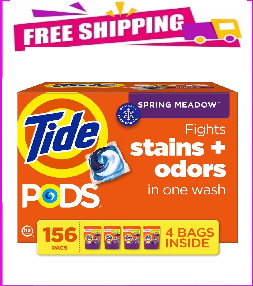 Tide PODS Laundry Detergent Pacs, Spring Meadow, 156 ct.