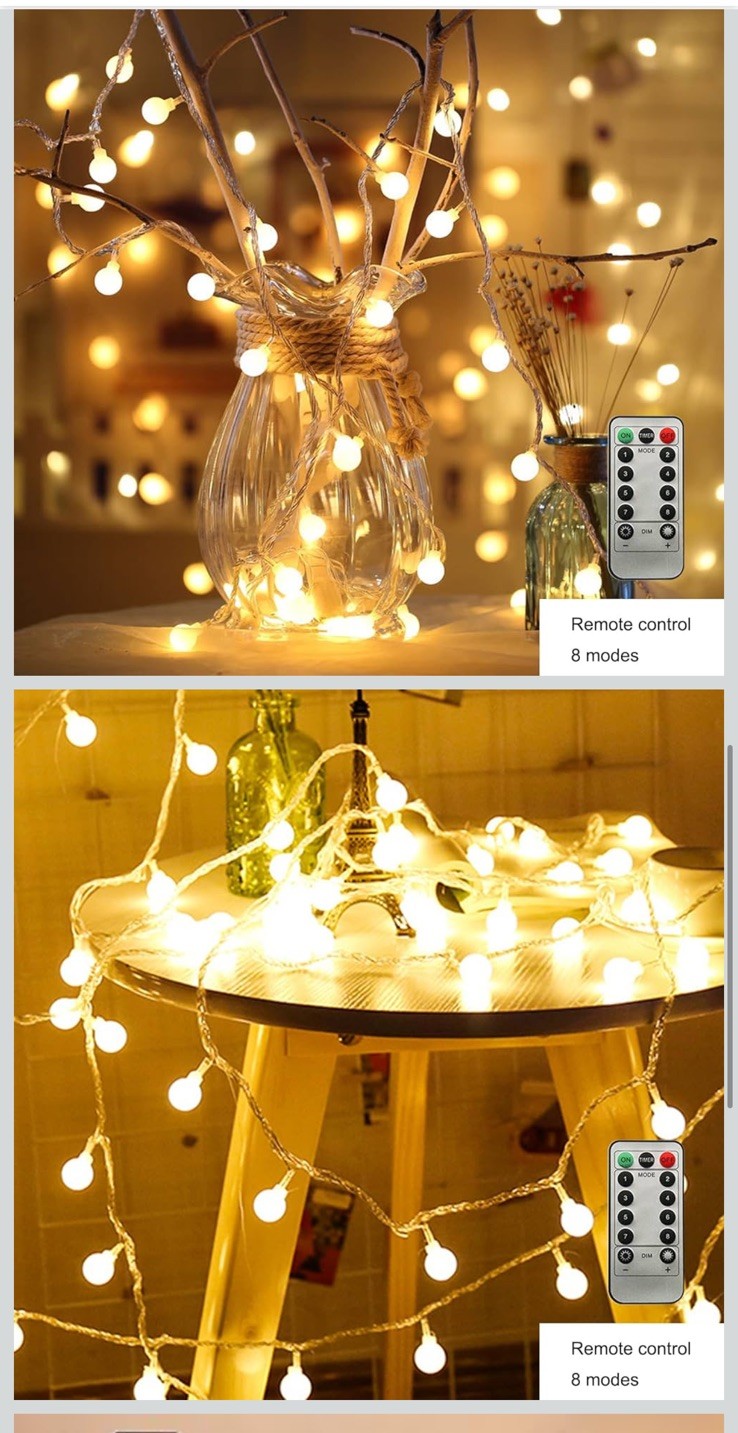 23ft 50led Electric Lights Decorative LED Strings USB Plug in with Remote Timer gallery