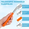2-Pack Telescopic Handheld Flagpoles, 5.2ft/1.6m Stainless Steel Pole [Orange] gallery