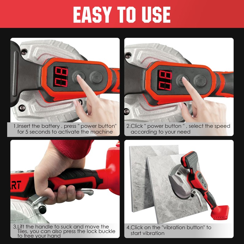 Tile Vibration Tool for MilWauke 18V Battery Adjustable Speed Handheld Tile Tool gallery