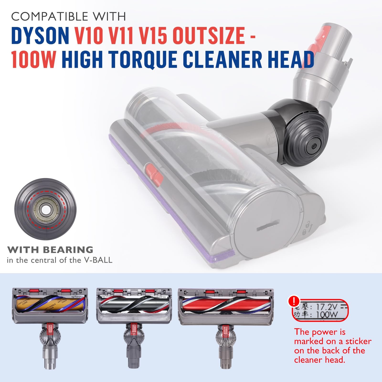 Upgraded Ball Wheel+ High Torque Cleaner Head Connector Compatible with Gray gallery