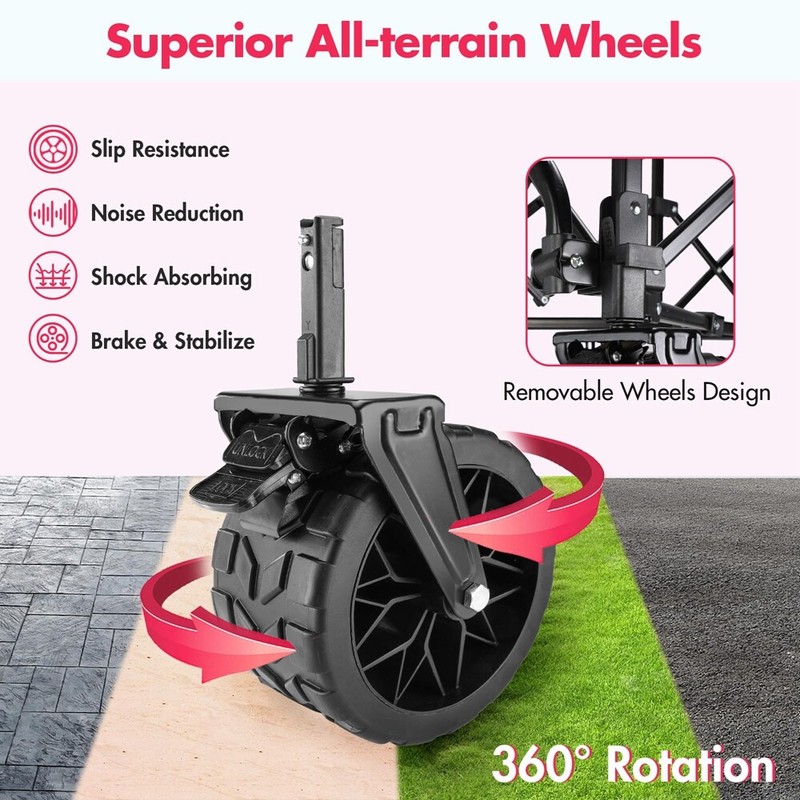 VILLEY Extended Collapsible Foldable Wagon 220L Heavy Duty Folding Utility Carts gallery