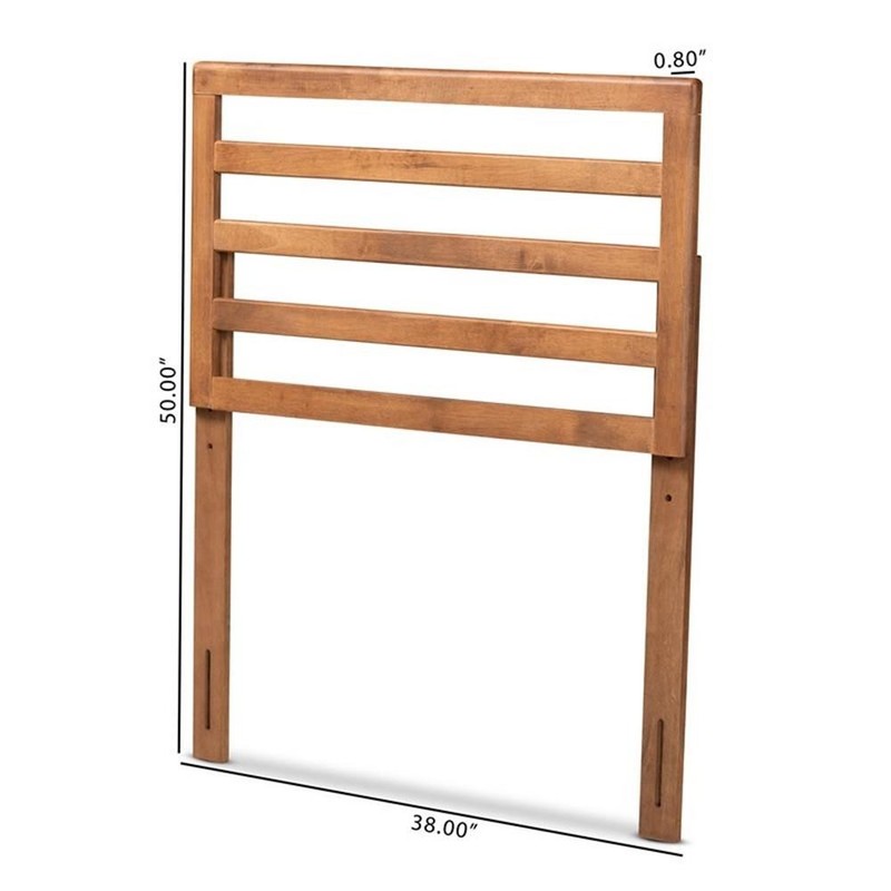 Baxton Studio Akemi Walnut Finished Wood Twin Size Headboard gallery