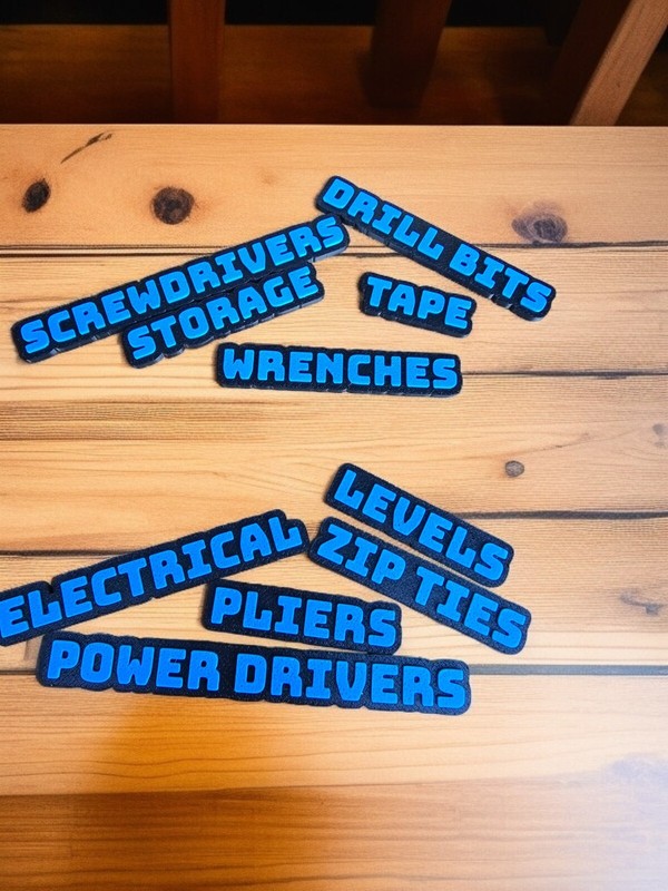 Personalized Toolbox Magnetic Labels (10 Pack) – 3D Printed Tool Drawer Organize gallery