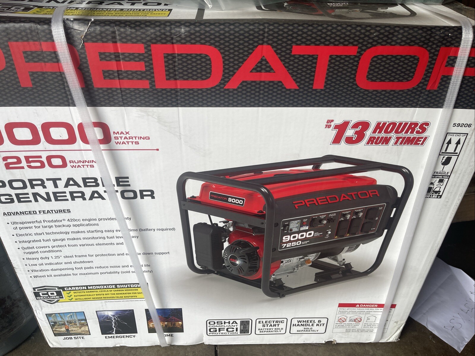 Brand New Predator 9000 Watt Gas Powered Portable Generator – Local Pickup Only gallery