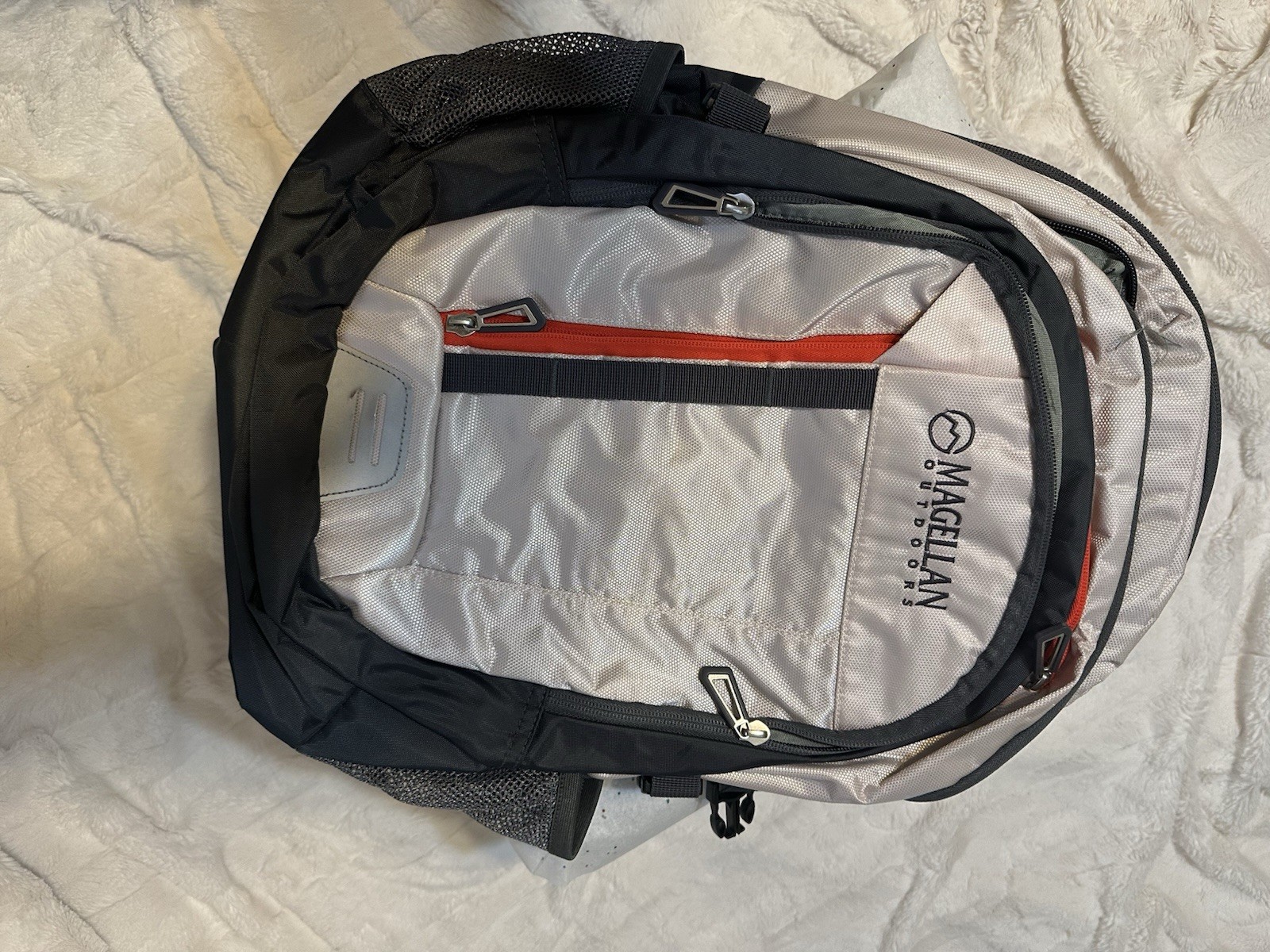 Magellan Outdoors Hiking Backpack Gray Black Red Polyester, External Pockets 5