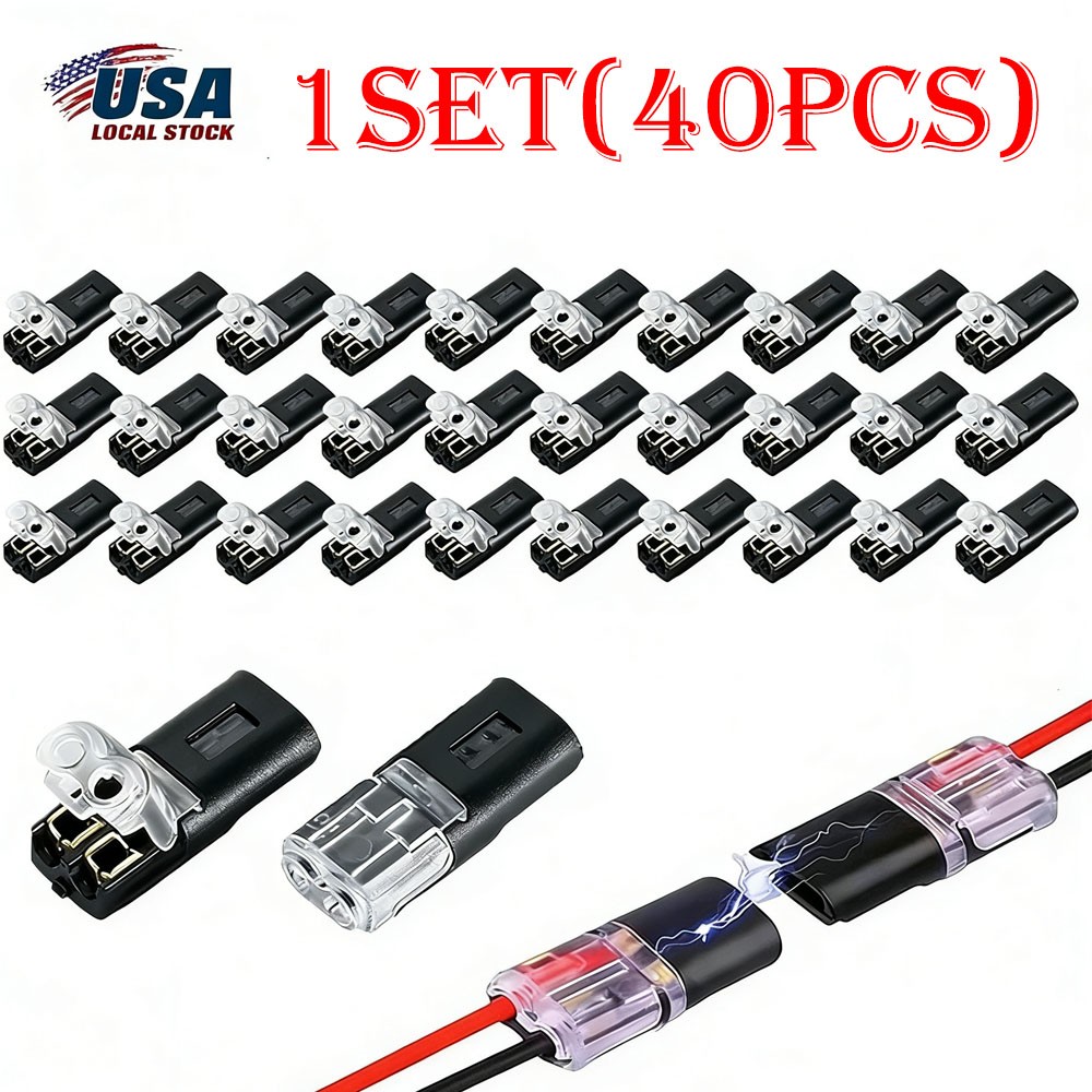 200pcs Double-Wire Plug-in Connector, Cable Clamp with Locking Buckle, AWG 18-22 gallery