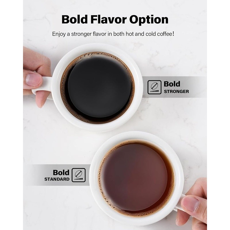 3-in-1 Coffee Maker Bold Brew Hot Iced 52oz Removable Reservoir 5 Cup Options US gallery