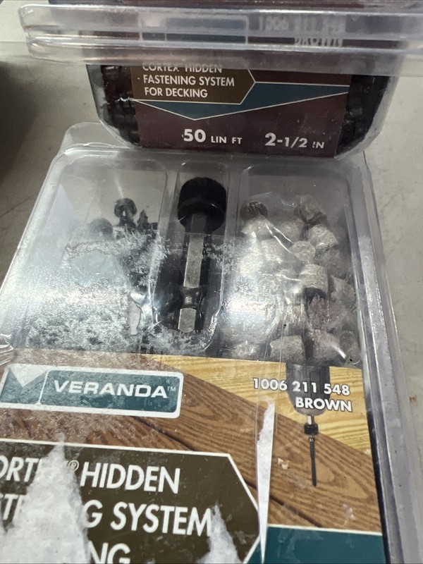 2 bx VERANDA Cortex Hidden Fastening System Decking - 150screws/200plugs - Brown gallery