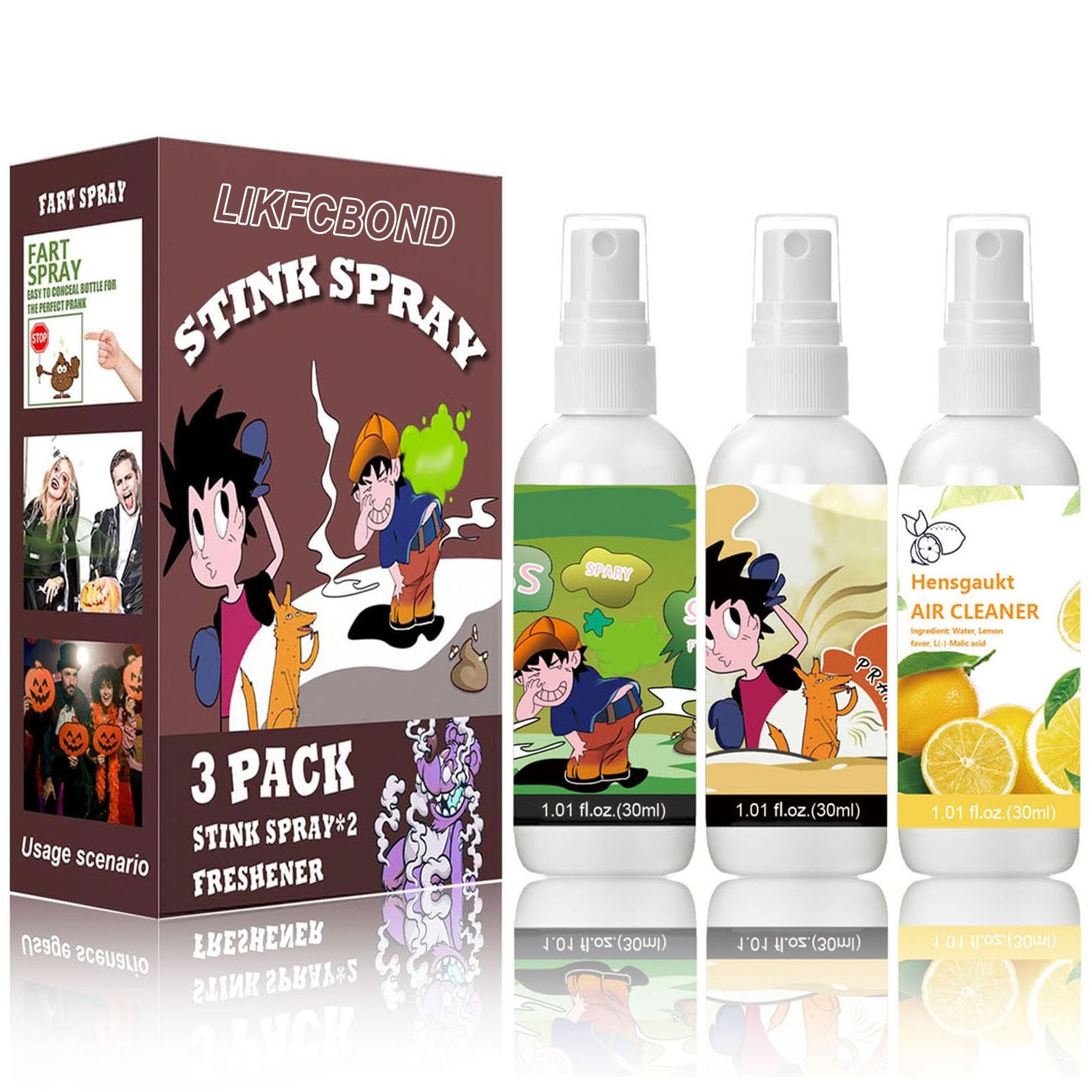 3in1 Stink Spray Prank Kit Sewer Locker Room Lemon Neutralizer 3x30ml Gag Gift gallery