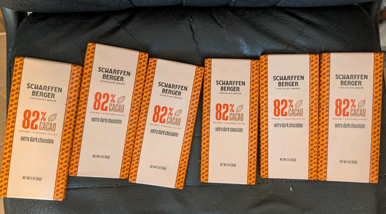 Scharffen Berger 82% Extra Dark Chocolate Bar 3 Oz SIX PACK free Shipping gallery